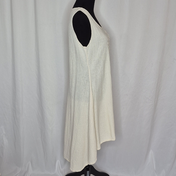 Manta del Lago Sleeveless Preshrunk Mexican Gauze Embroidered Dress - Size M - Picture 4 of 12